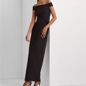 Ralph Lauren Off-The-Shoulder Column Gown